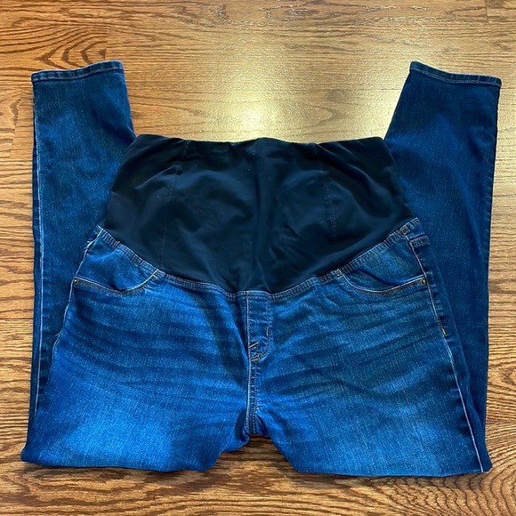 ISABEL maternity over the belly skinny ENTUBADO dark wash jeans 14/32R - Picture 5 of 13